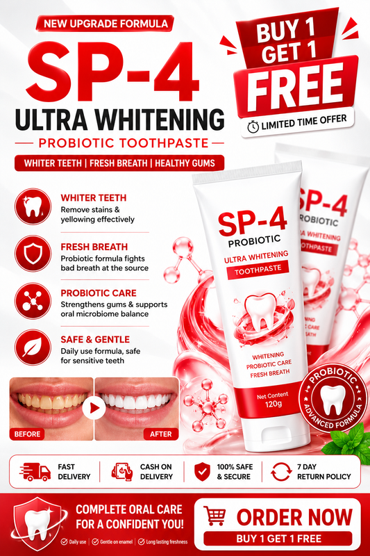 SP4 Ultra Whitening Probiotic Toothpaste ( Buy1 Get 1 Free)